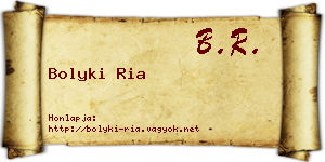 Bolyki Ria névjegykártya